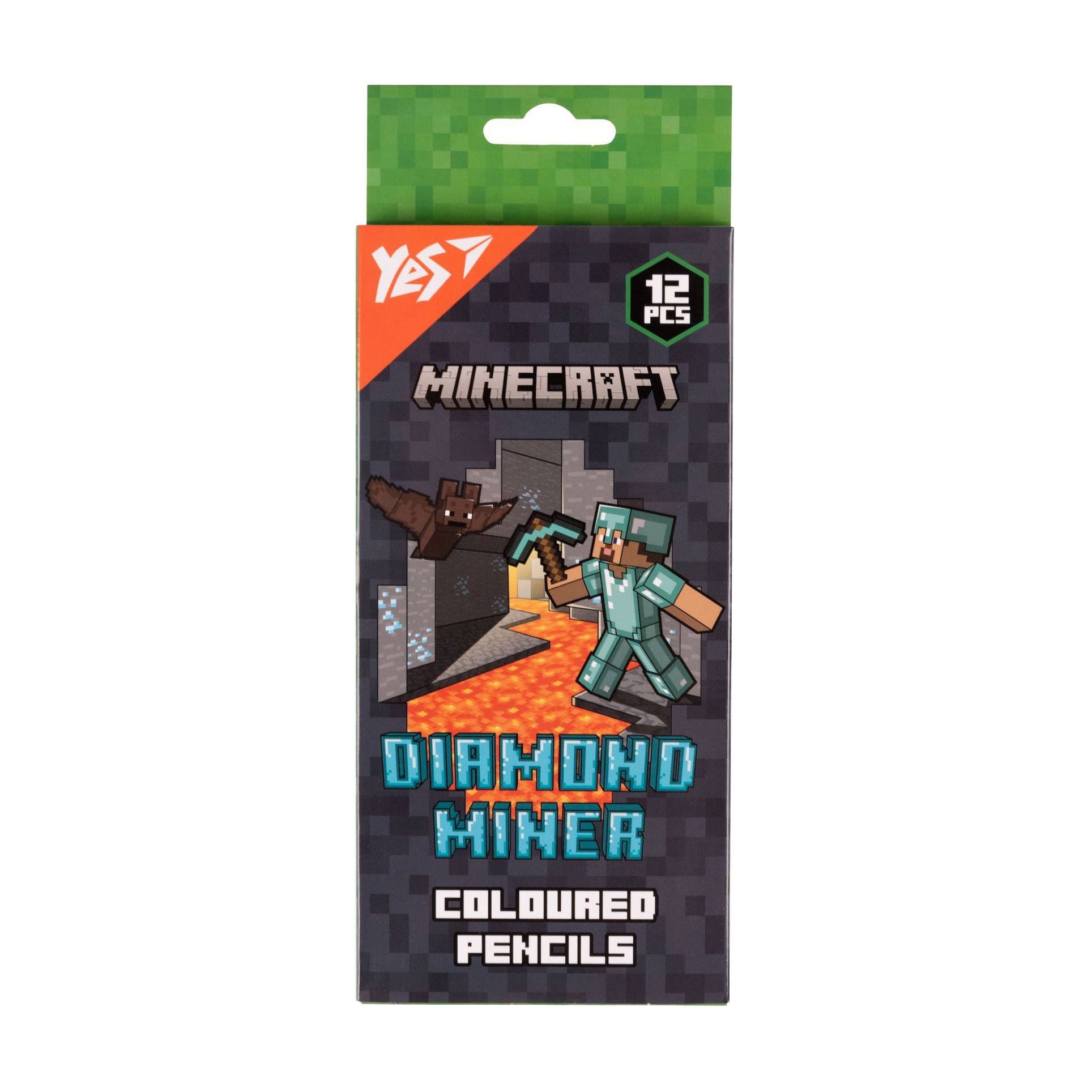 Набір кольорових олівців YES Minecraft Diamond Miner, 12 кольорів (Кнц2972)
